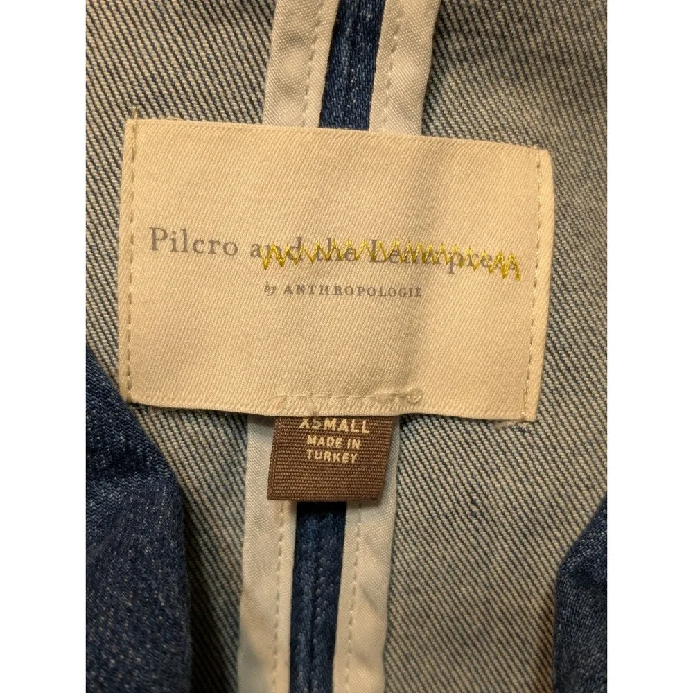 Pilcro and the Letterpress Anthropologie Denim Blazer‎ Jacket - Small